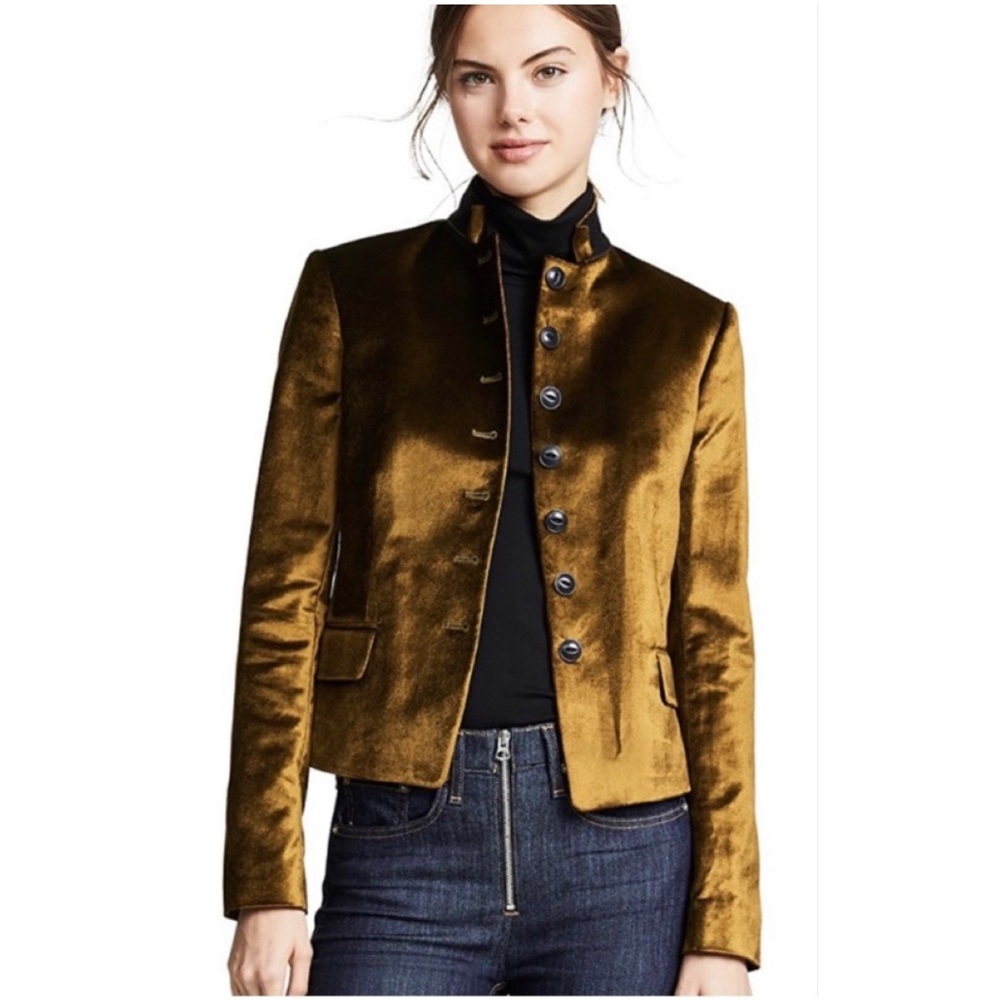 Rag & bone REI Velvet Blazer in olive